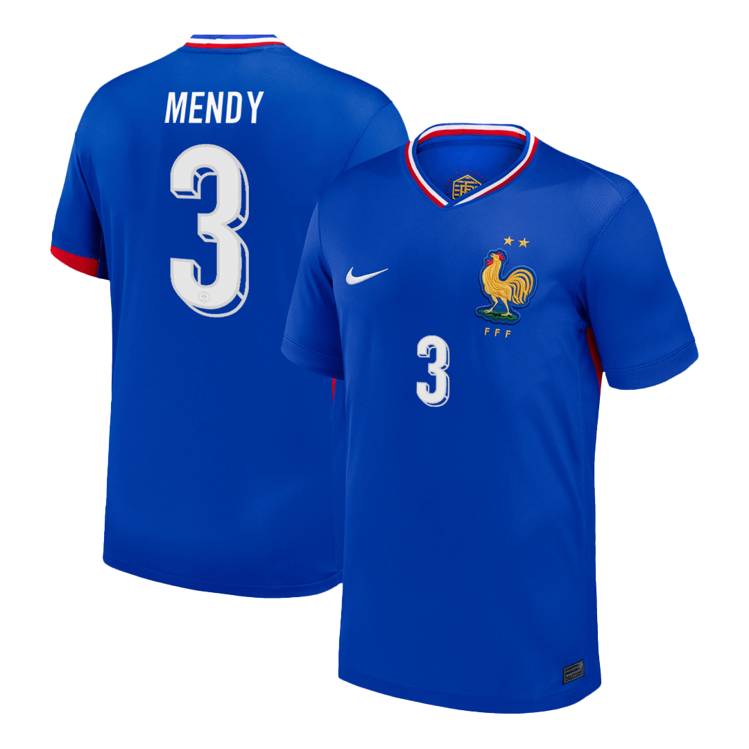 MENDY #3 France Euro Home Soccer Jersey 2024 Blue - Football Shirt | SmartJerseys | Official Quality