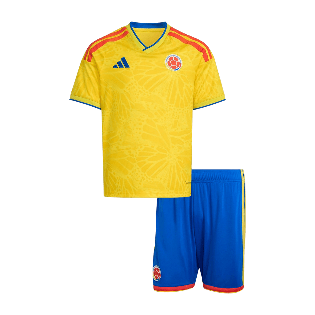 Kid's Colombia Home Soccer Jersey Kit(Jersey+Shorts) World Cup 2026 Yellow - Football Shirt | SmartJerseys | Official Quality