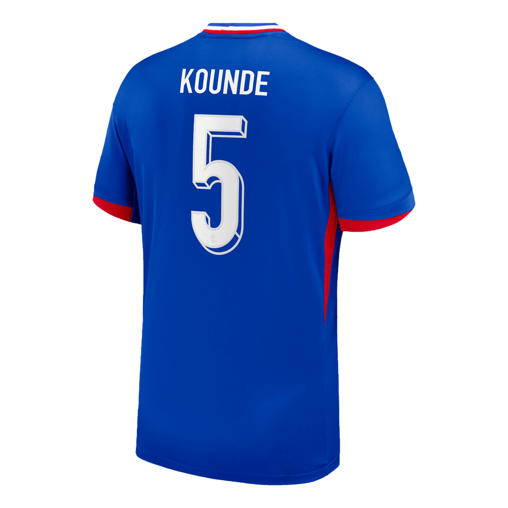 KOUNDE #5 Maillot domicile de l'Euro 2024 de l'équipe de France, bleu 