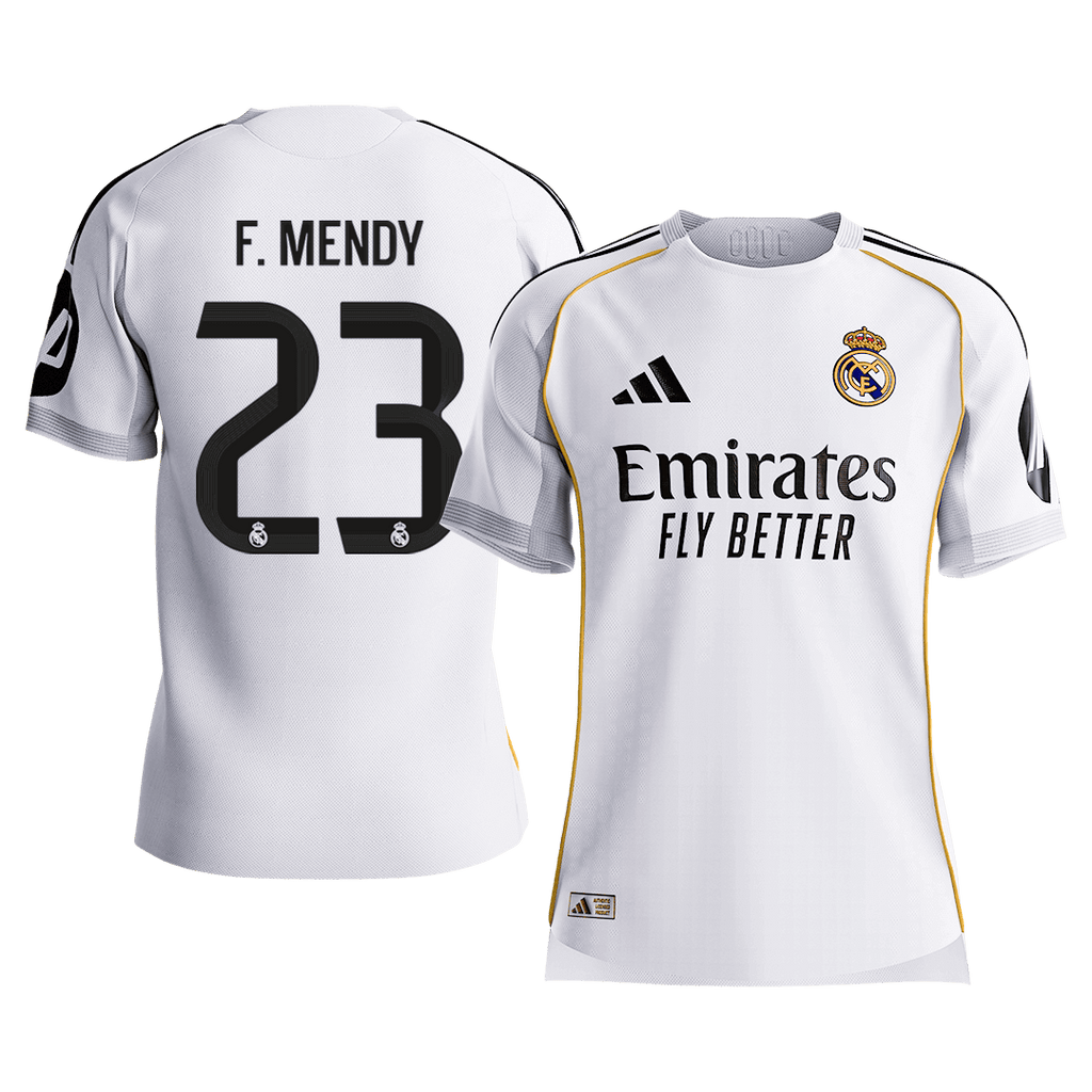 F.MENDY #23 Authentic Real Madrid Home Soccer Jersey 2025/26 White - Football Shirt | SmartJerseys | Official Quality