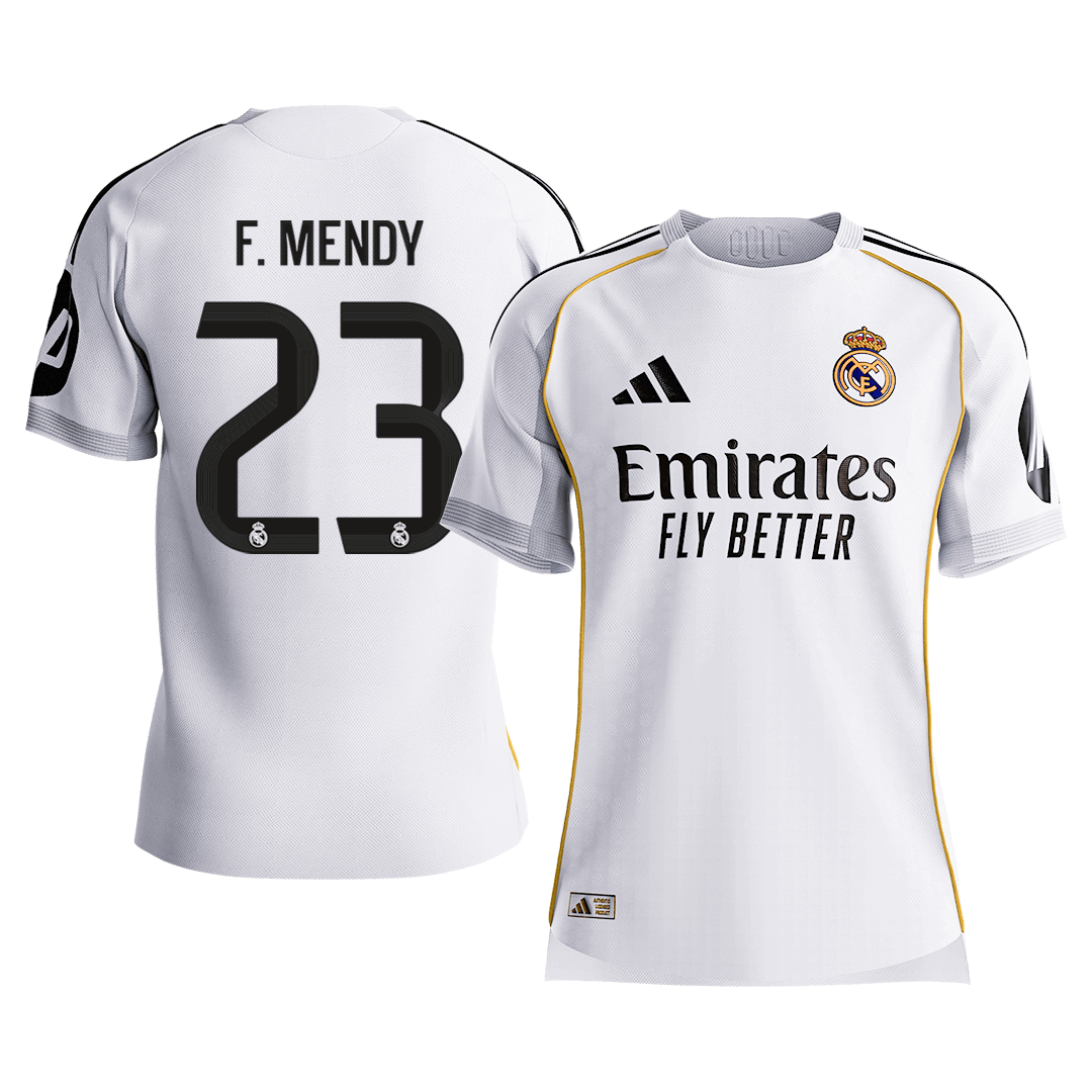 F.MENDY #23 Authentic Real Madrid Home Soccer Jersey 2025/26 White - Football Shirt | SmartJerseys | Official Quality