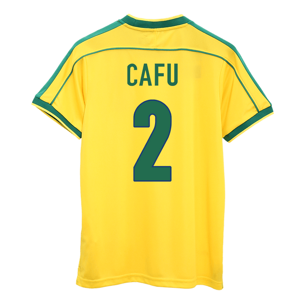 Brazil CAFU #2 Home Soccer Jersey Retro 1998 - Football Shirt | SmartJerseys | Official Quality