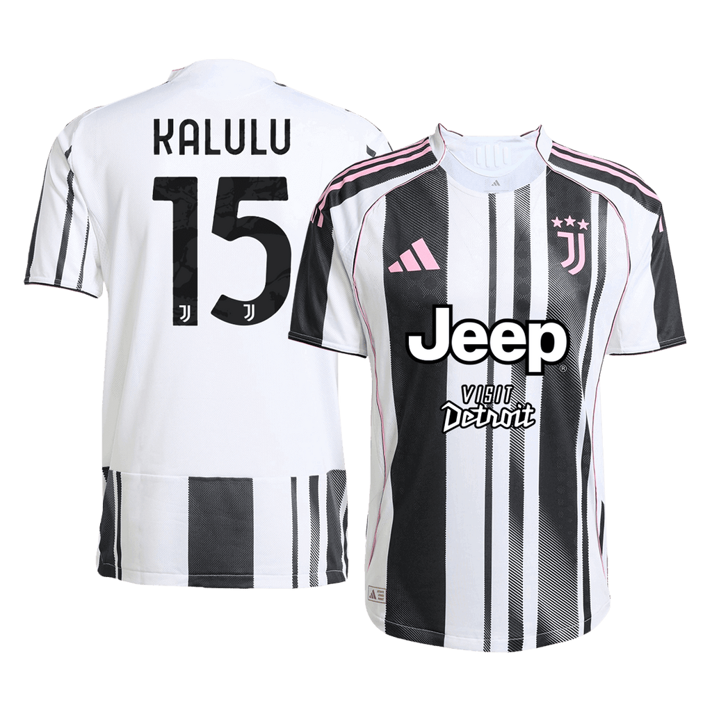 KALULU #15 Authentic Juventus Home Soccer Jersey 2025/26 Black&White - Football Shirt | SmartJerseys | Official Quality