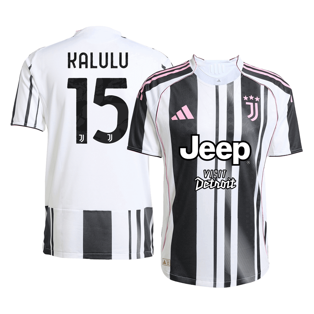 KALULU #15 Authentic Juventus Home Soccer Jersey 2025/26 Black&White - Football Shirt | SmartJerseys | Official Quality