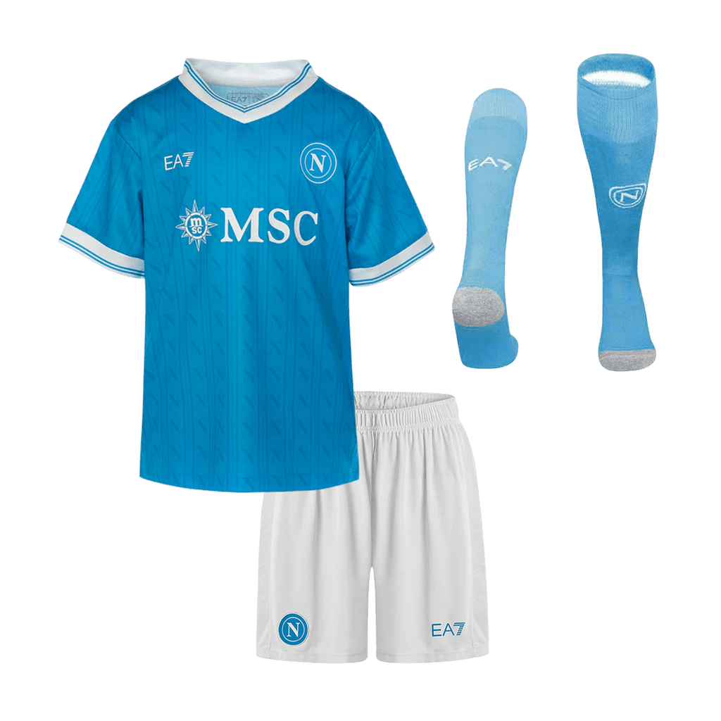 Kid's Napoli Home Soccer Jersey Kit(Jersey+Shorts+Socks) 25/26 Blue - Football Shirt | SmartJerseys | Official Quality