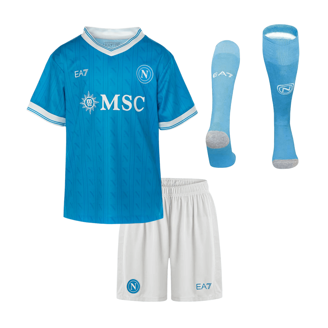 Kid's Napoli Home Soccer Jersey Kit(Jersey+Shorts+Socks) 25/26 Blue - Football Shirt | SmartJerseys | Official Quality