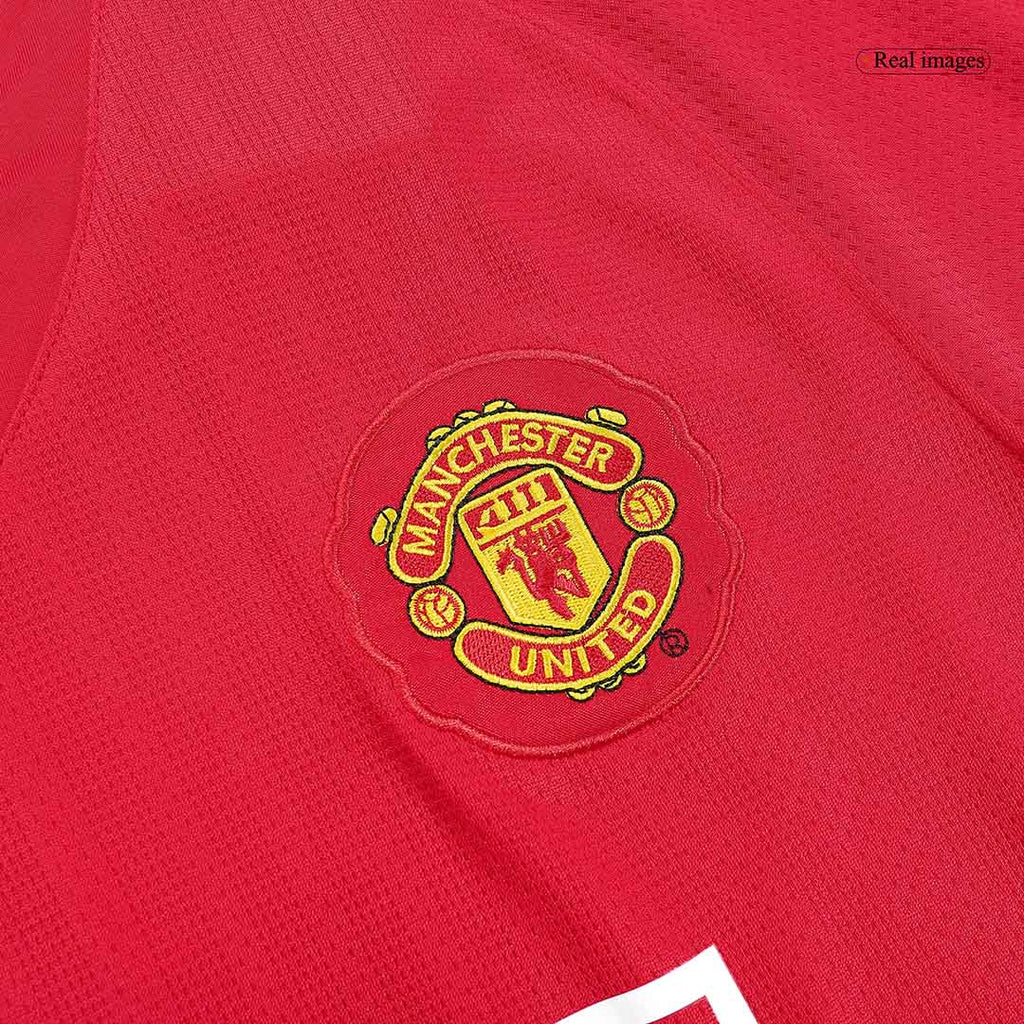Manchester United SCHOLES #18 Home Soccer Jersey Retro 2007/08 - Long Sleeve
