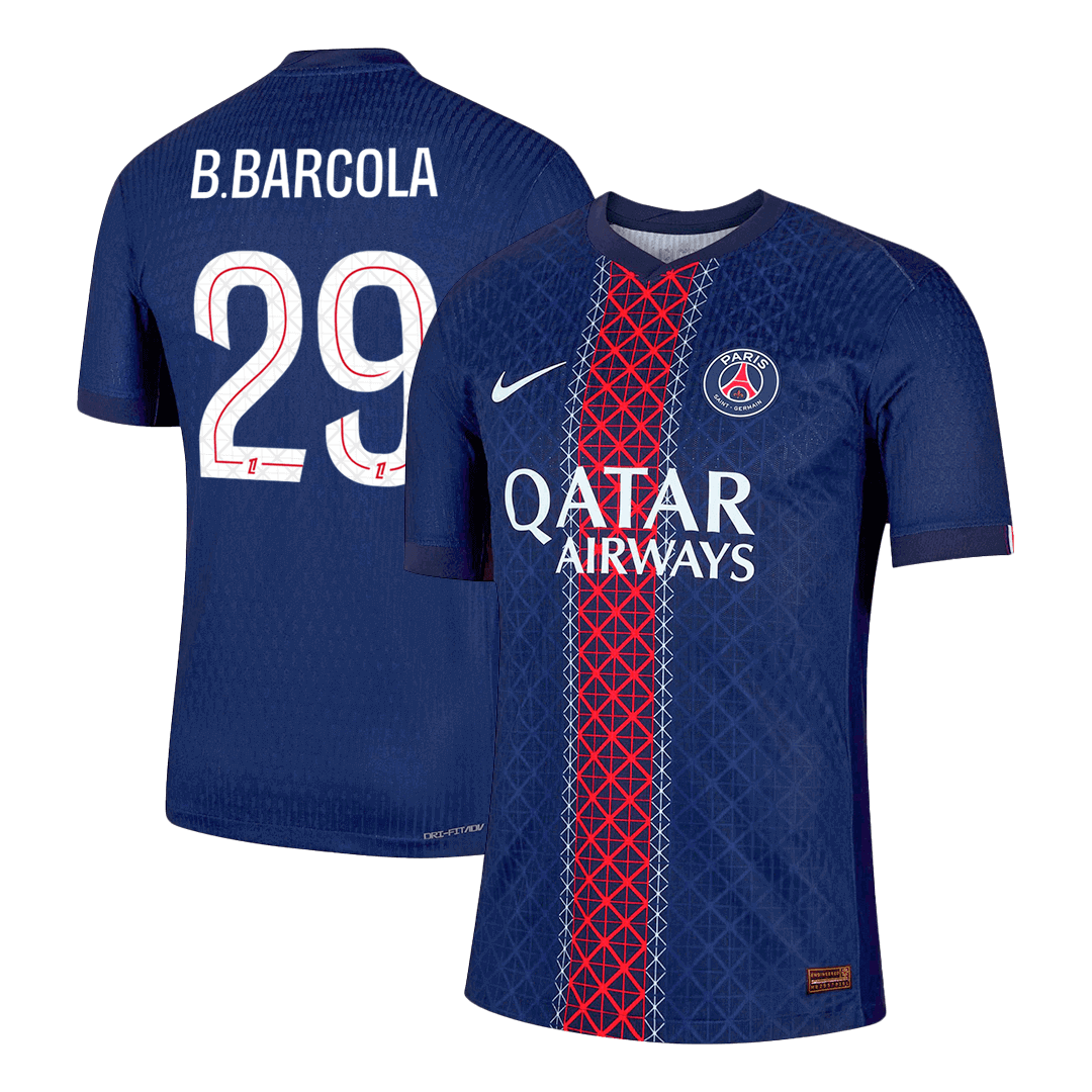 PSG B.BARCOLA #29 Home Soccer Jersey Authentic 2025/26 - Football Shirt | SmartJerseys | Official Quality