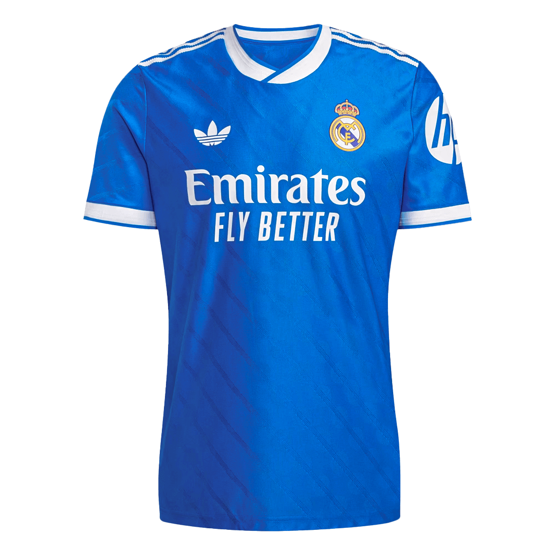 Camiseta de fútbol auténtica de visitante del Real Madrid TCHOUAMENI #14 2025/26, azul