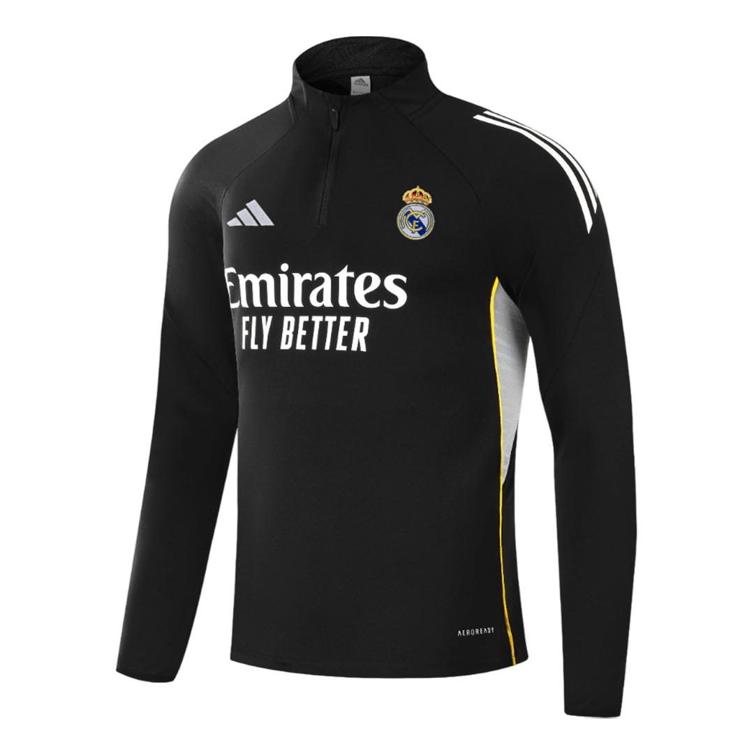 Sudadera con cremallera del Real Madrid para niño (camiseta y pantalón) talla 25/26, color negro