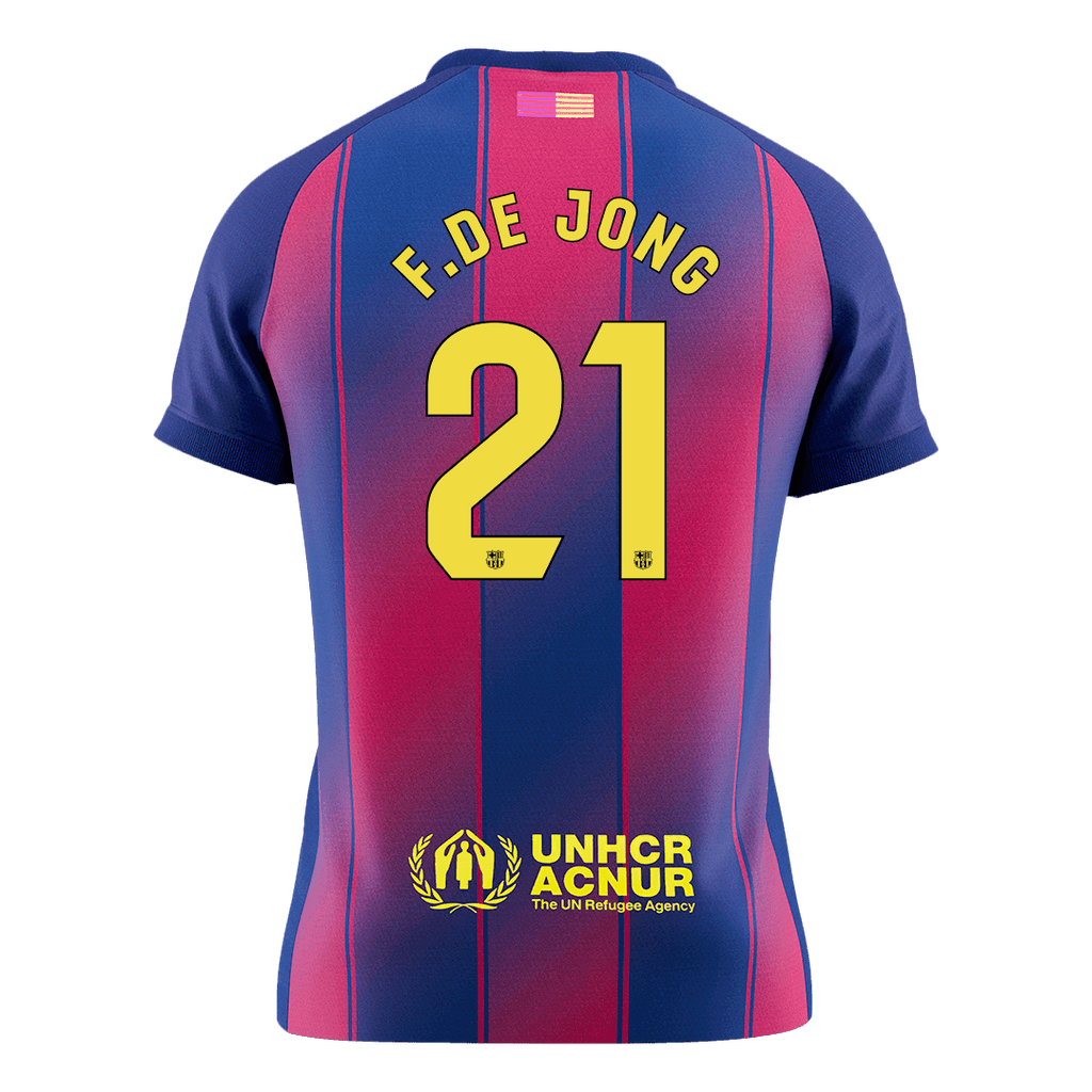 Barcelona F.DE JONG #21 Home Soccer Jersey 2025/26