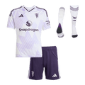 Kid's Manchester United Away Soccer Jersey Kit(Jersey+Shorts+Socks) 2025/26 White - Football Shirt | SmartJerseys | Official Quality