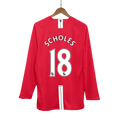 Manchester United SCHOLES #18 Home Soccer Jersey Retro 2007/08 - Long Sleeve - Football Shirt | SmartJerseys | Official Quality