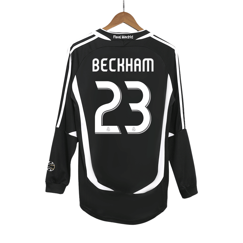 Real Madrid BECKHAM #23 Long Sleeve Away Soccer Jersey Retro 2006/07 - Football Shirt | SmartJerseys | Official Quality