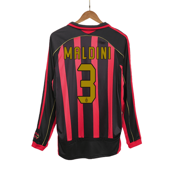 AC Milan MALDINI #3 Home Jersey Retro 2006/07 - Long Sleeve - Football Shirt | SmartJerseys | Official Quality