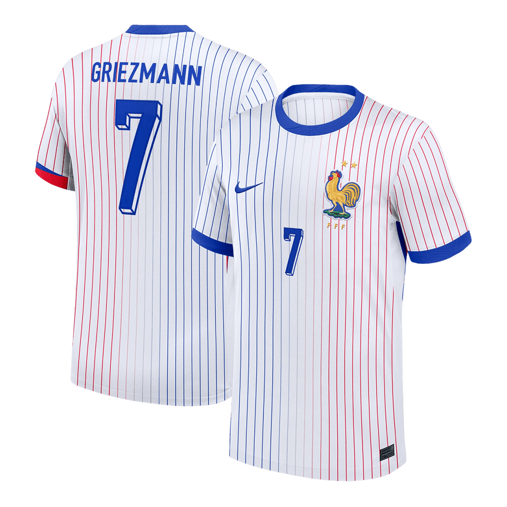 GRIEZMANN #7 France Euro Away Soccer Jersey 2024 White - Football Shirt | SmartJerseys | Official Quality