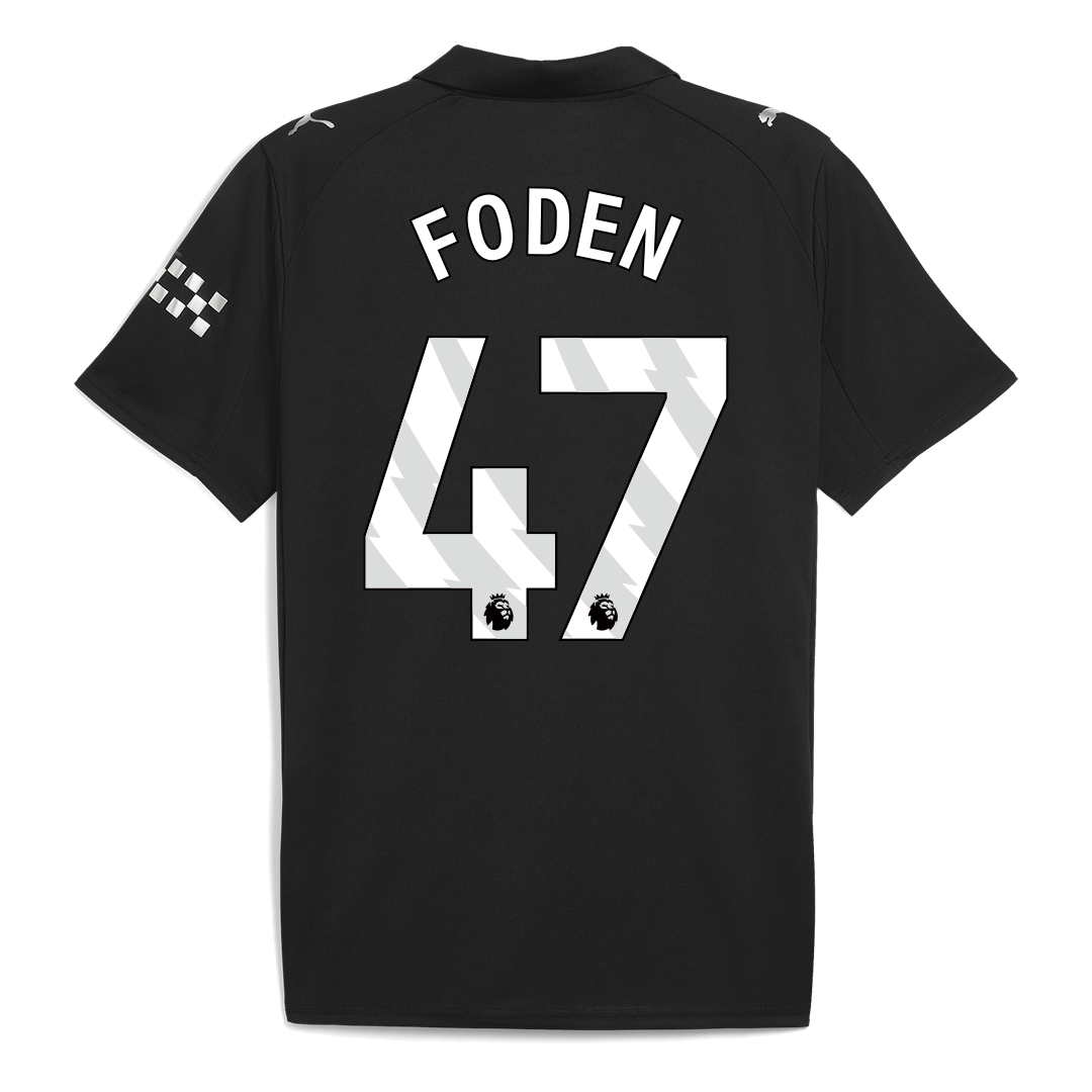 FODEN #47 Manchester City Away Soccer Jersey 2025/26 Black