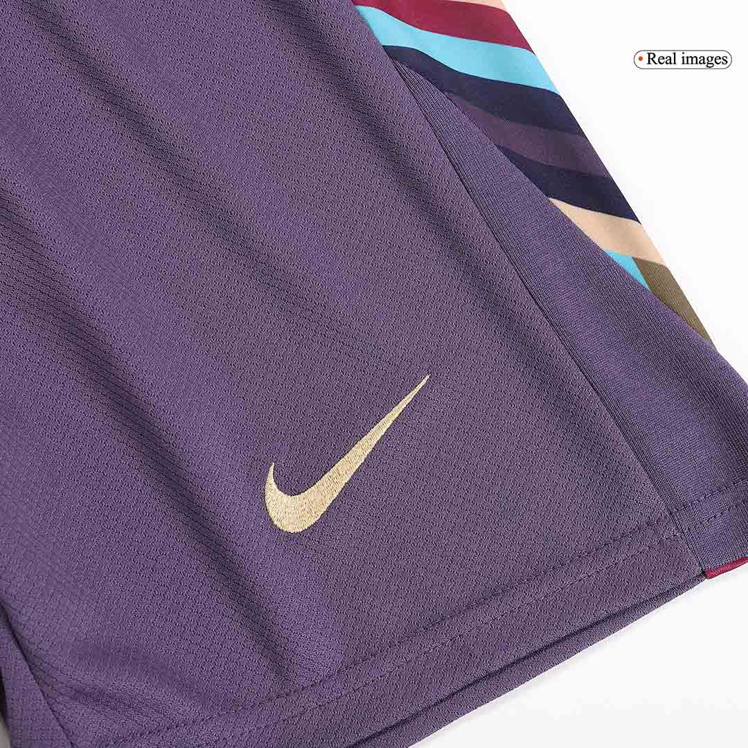 Camiseta de visitante de Inglaterra para la Eurocopa 2024 para niños (camiseta y pantalón corto)