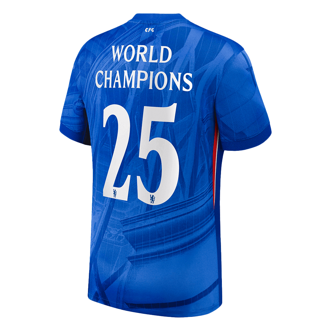 Maillot domicile de Chelsea, champions du monde, n° 25, saison 2025/26