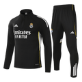 Kid's Real Madrid Zipper Sweatshirt Kit(Top+Pants) 25/26 Black - Football Shirt | SmartJerseys | Official Quality