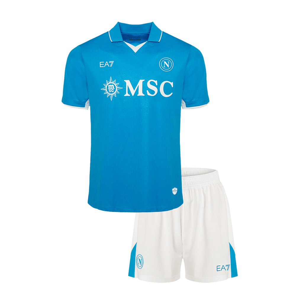 Napoli Home Soccer Jersey Kit 2024/25 Kids(Jersey+Shorts) - Football Shirt | SmartJerseys | Official Quality