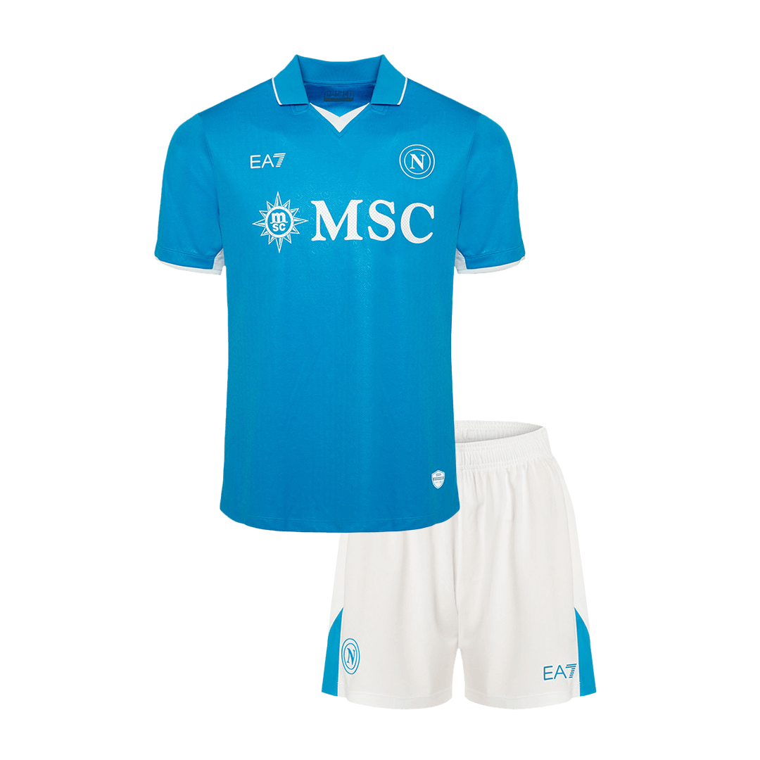 Napoli Home Soccer Jersey Kit 2024/25 Kids(Jersey+Shorts) - Football Shirt | SmartJerseys | Official Quality