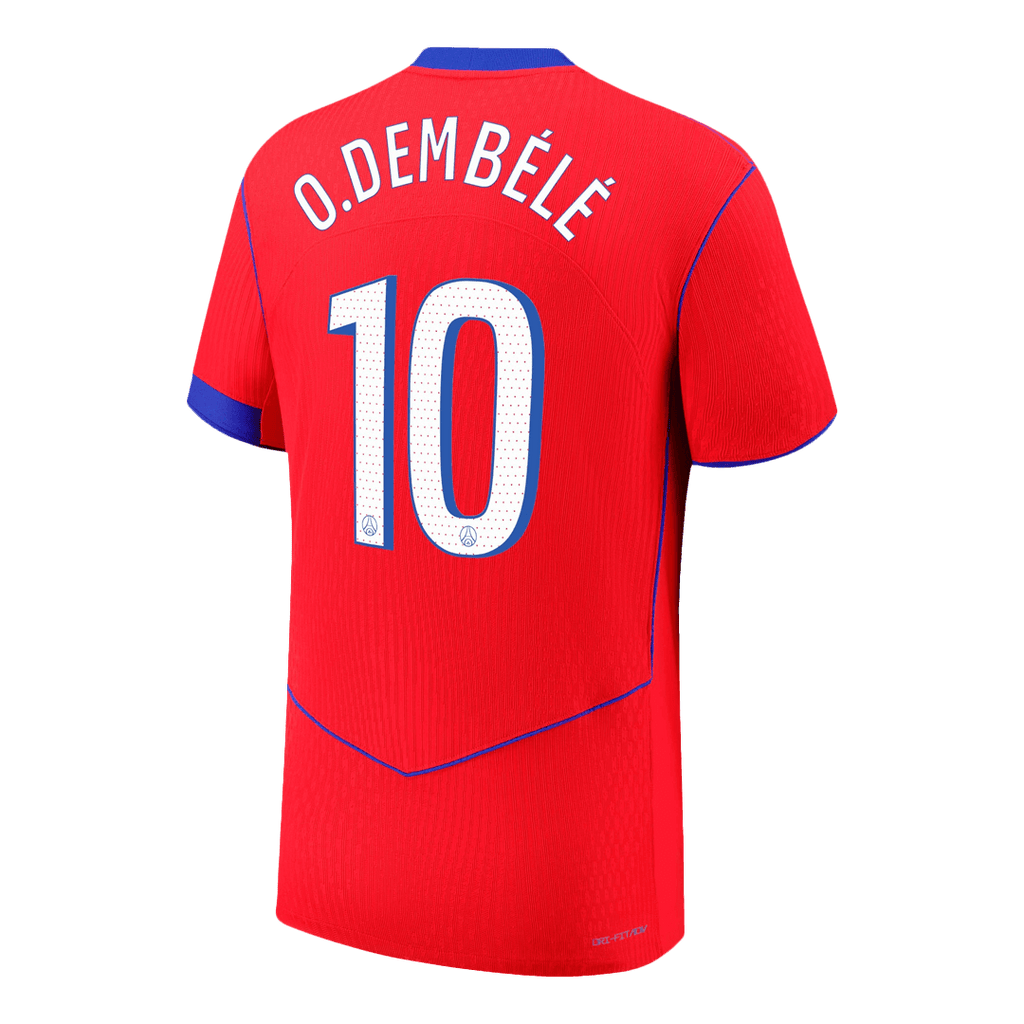 25/26 O.DEMBÉLÉ #10 Authentic PSG Third Away Soccer Jersey Red