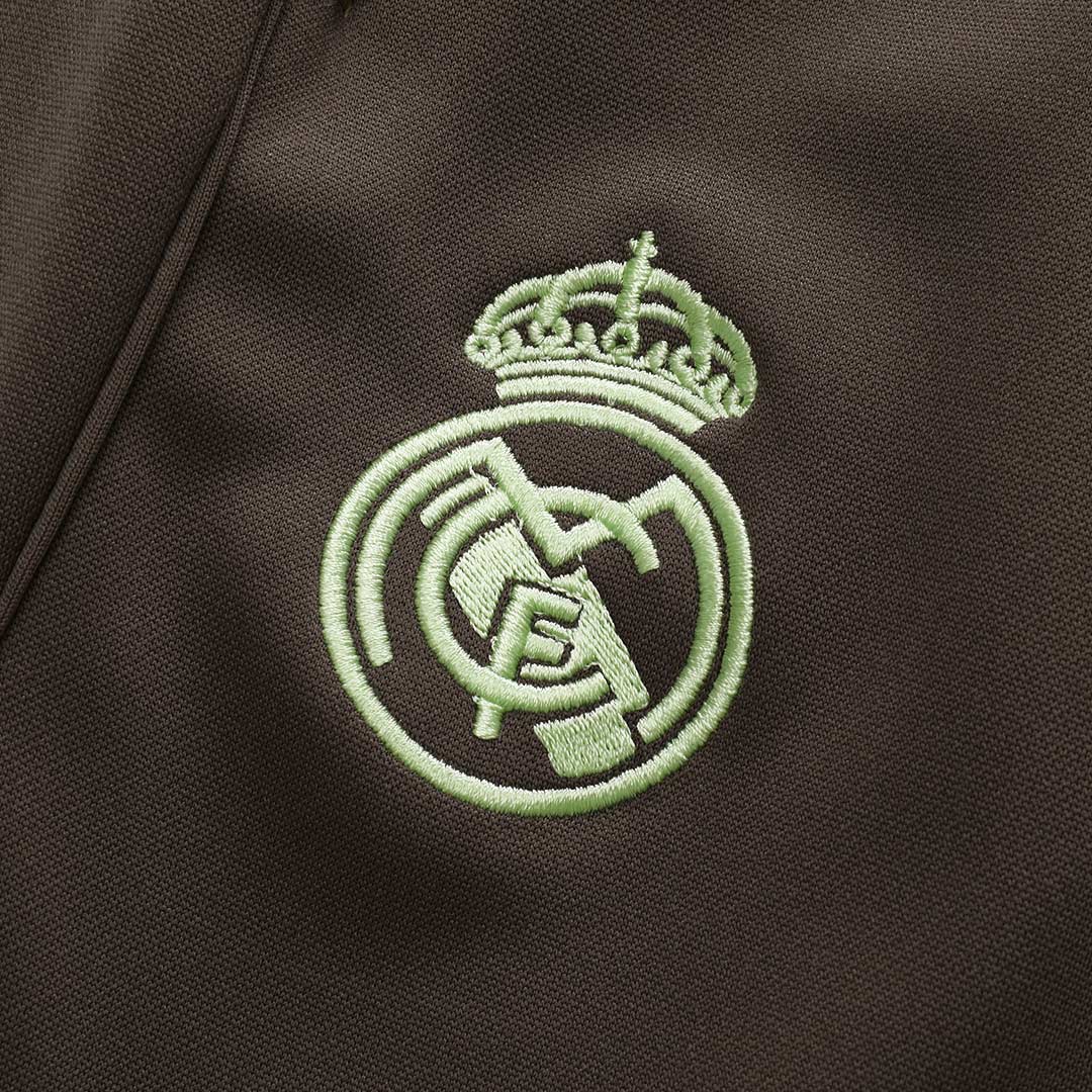Conjunto de sudadera con cremallera del Real Madrid para niño (camiseta y pantalón) 25/26 Verde