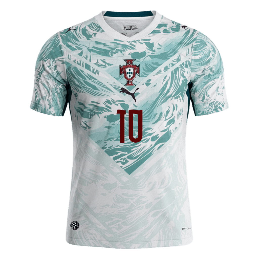 BERNARDO #10 Portugal Away Soccer Jersey World Cup 2026 White&Green