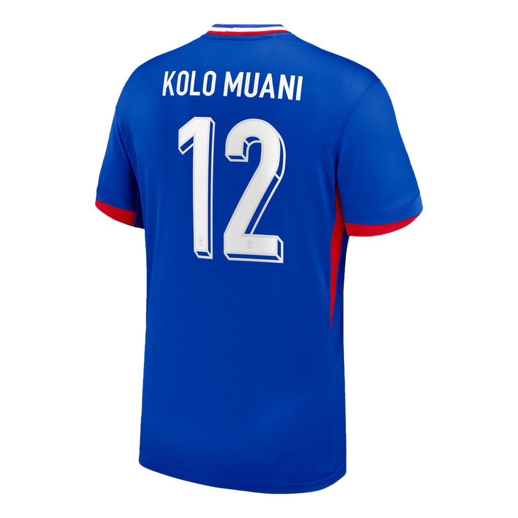 KOLO MUANI#12 France Euro Maillot de Foot Domicile 2024 Bleu 