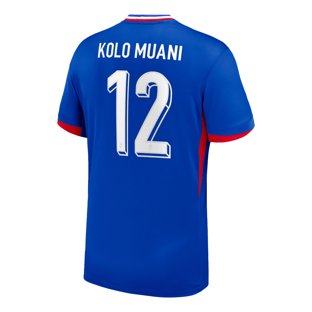 KOLO MUANI#12 France Euro Maillot de Foot Domicile 2024 Bleu 