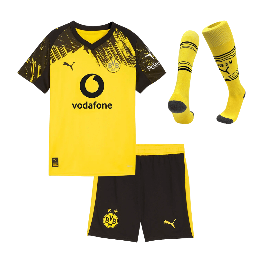 Kid's Borussia Dortmund Home Soccer Jersey Kit(Jersey+Shorts+Socks) 25/26 Yellow - Football Shirt | SmartJerseys | Official Quality