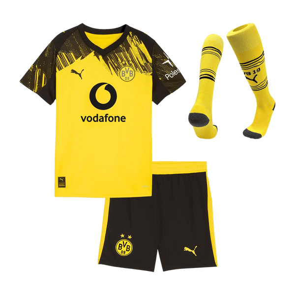Kid's Borussia Dortmund Home Soccer Jersey Kit(Jersey+Shorts+Socks) 25/26 Yellow - Football Shirt | SmartJerseys | Official Quality