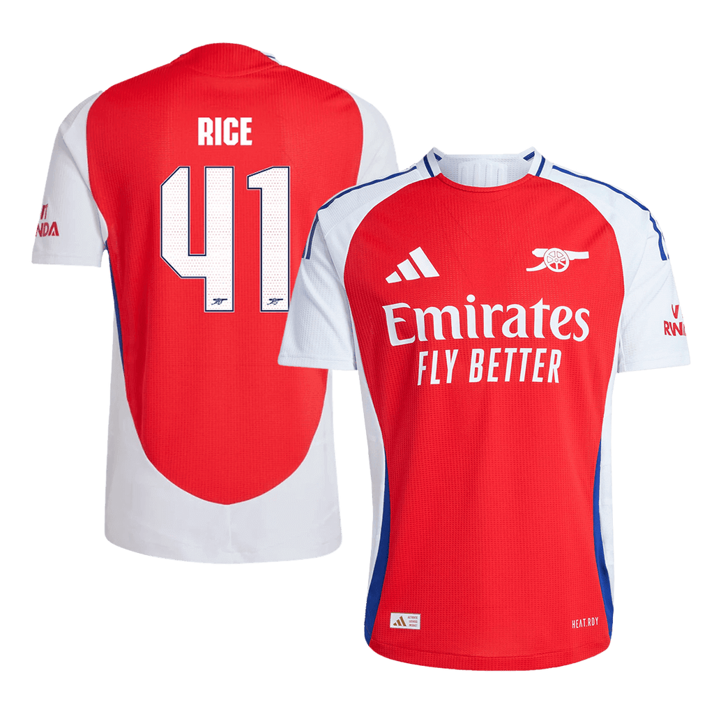 Arsenal RICE #41 Home Soccer Jersey Authentic 2024/25 - UCL Edition - Football Shirt | SmartJerseys | Official Quality