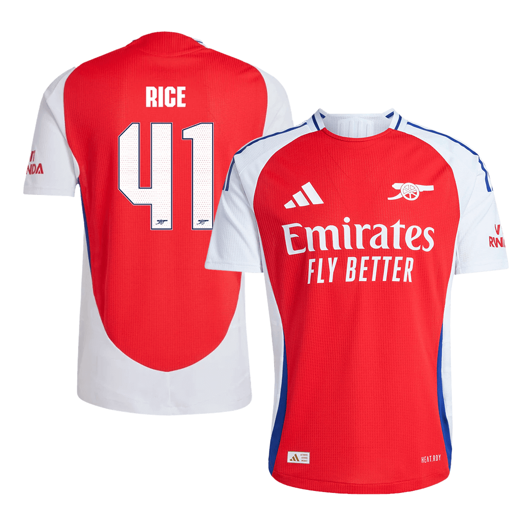 Arsenal RICE #41 Home Soccer Jersey Authentic 2024/25 - UCL Edition - Football Shirt | SmartJerseys | Official Quality