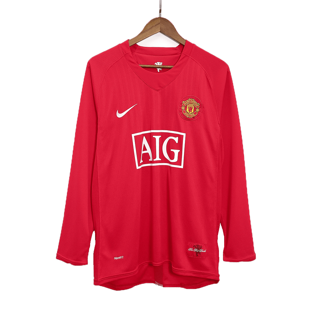 Manchester United Home Jersey Retro 2007/08 - Long Sleeve - Football Shirt | SmartJerseys | Official Quality
