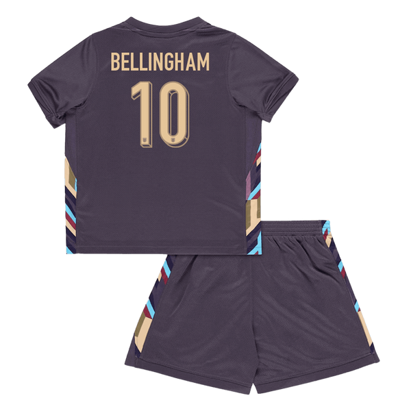 England BELLINGHAM #10 Away Jersey Kit EURO 2024 Kids(Jersey+Shorts)