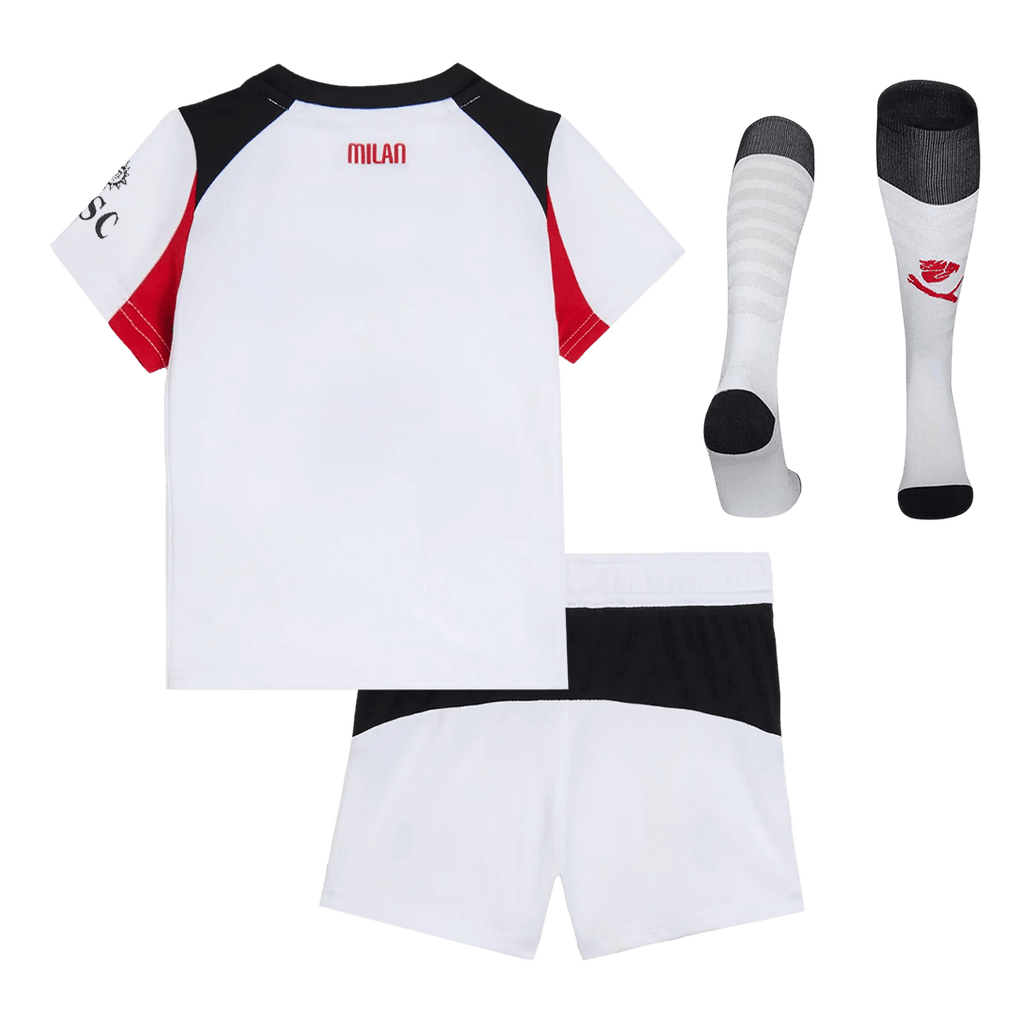 Kid's AC Milan Away Soccer Jersey Kit(Jersey+Shorts+Socks) 25/26 White