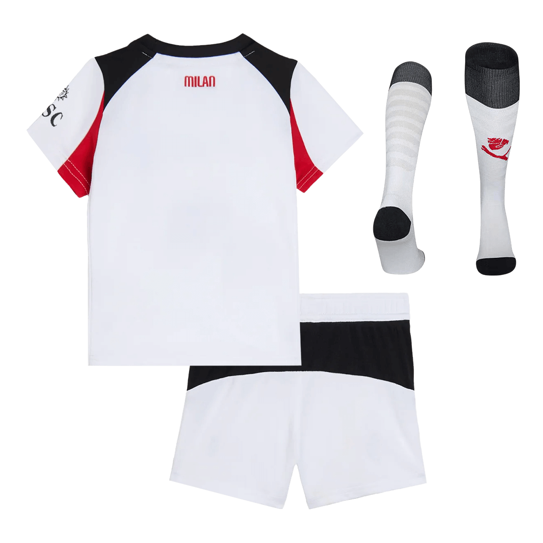 Kid's AC Milan Away Soccer Jersey Kit(Jersey+Shorts+Socks) 25/26 White