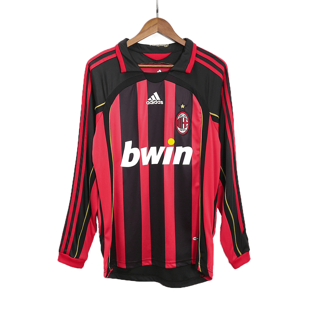 Camiseta de fútbol retro de manga larga del AC Milan RONALDO #99 2006/07