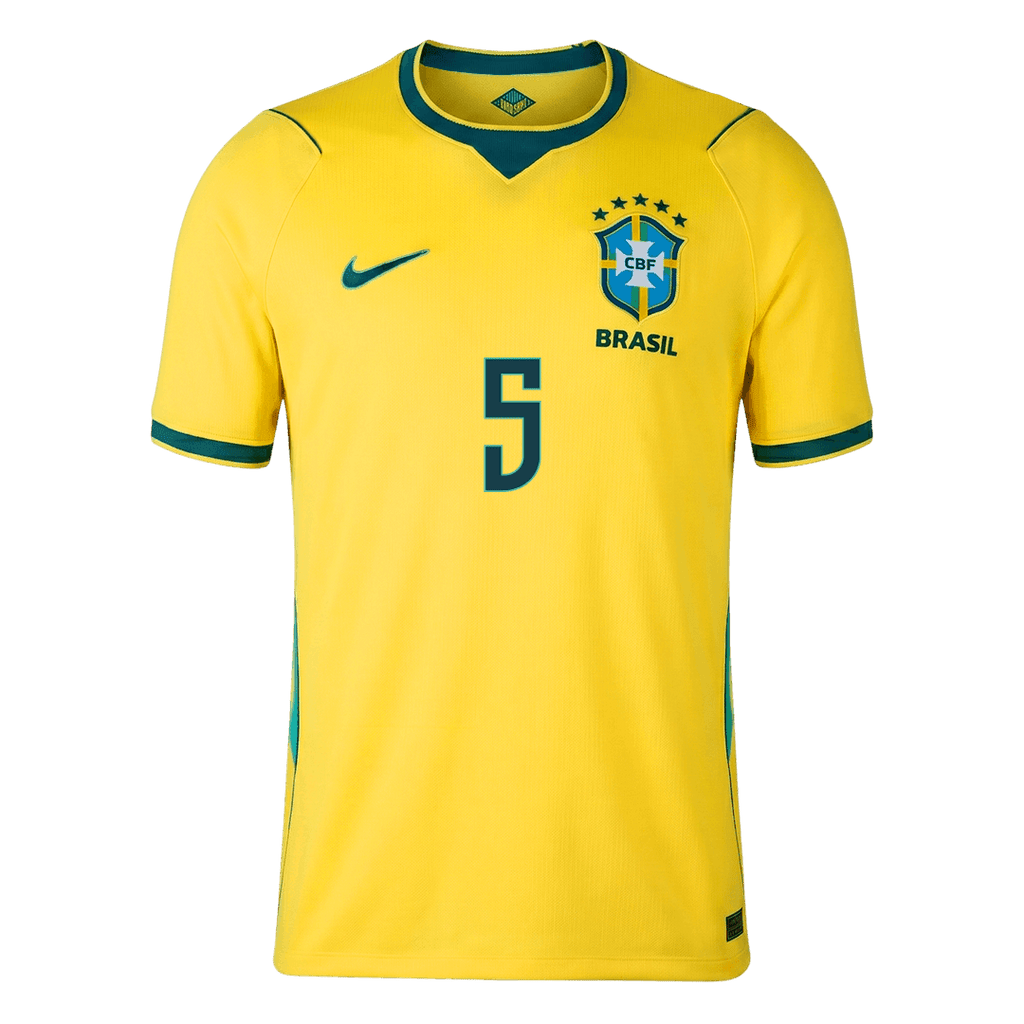 CASEMIRO #5 Brazil Home Soccer Jersey World Cup 2026 Yellow