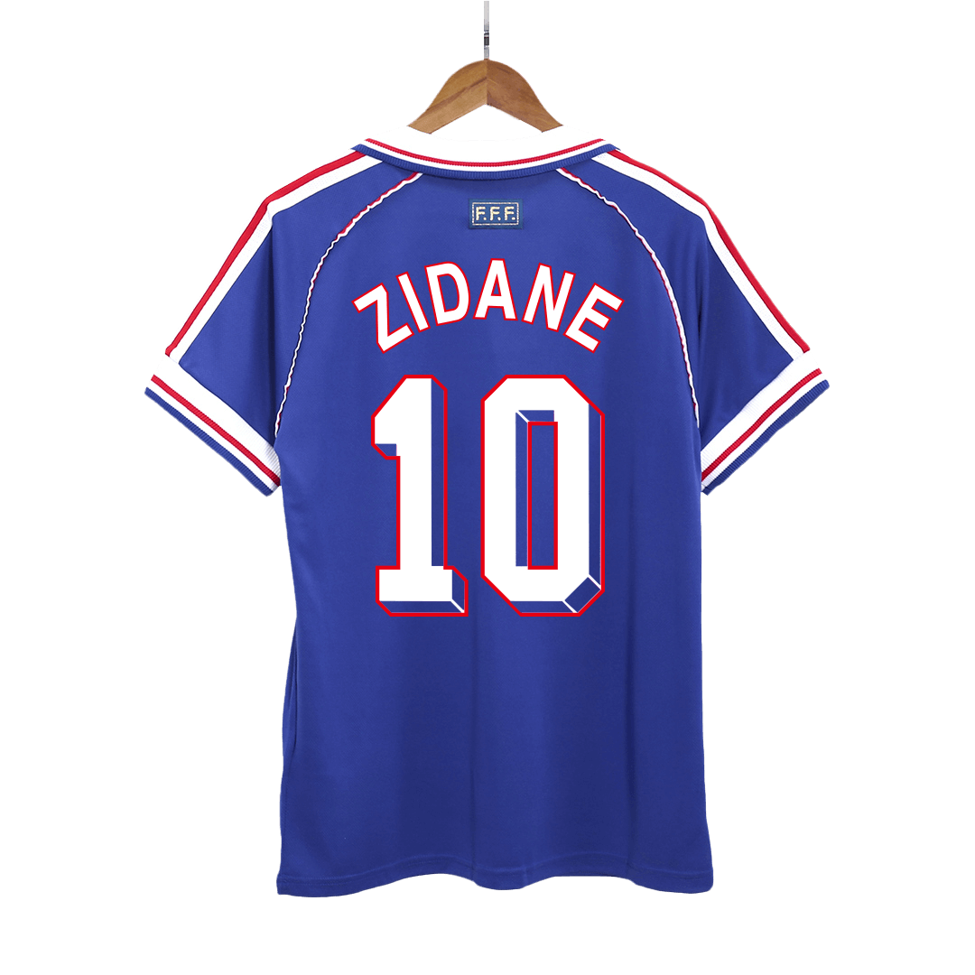 France ZIDANE #10 Home Soccer Jersey Retro 1998 - Football Shirt | SmartJerseys | Official Quality