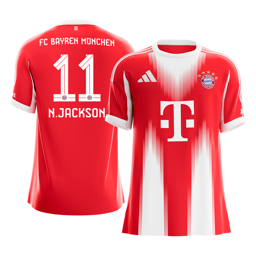 Bayern Munich N.JACKSON #11 Home Soccer Jersey 2025/26 - Football Shirt | SmartJerseys | Official Quality