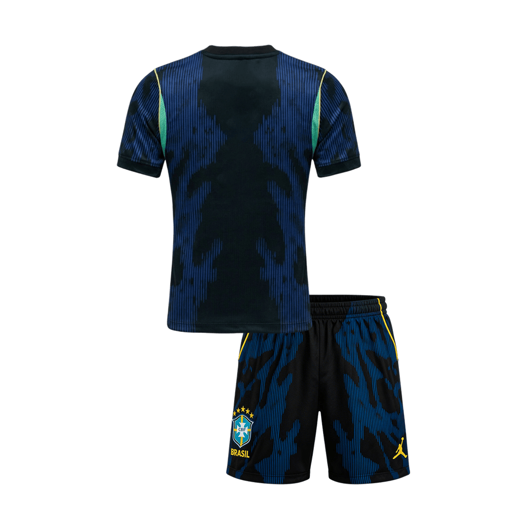 Kid's Brazil Away Soccer Jersey Kit(Jersey+Shorts) World Cup 2026 Navy