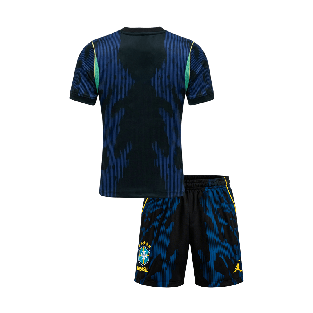 Kid's Brazil Away Soccer Jersey Kit(Jersey+Shorts) World Cup 2026 Navy