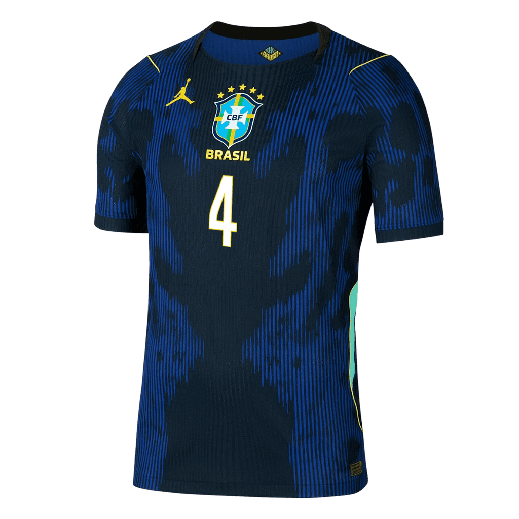 MARQUINHOS #4 Player Version Brazil Away Soccer Jersey World Cup 2026 Navy