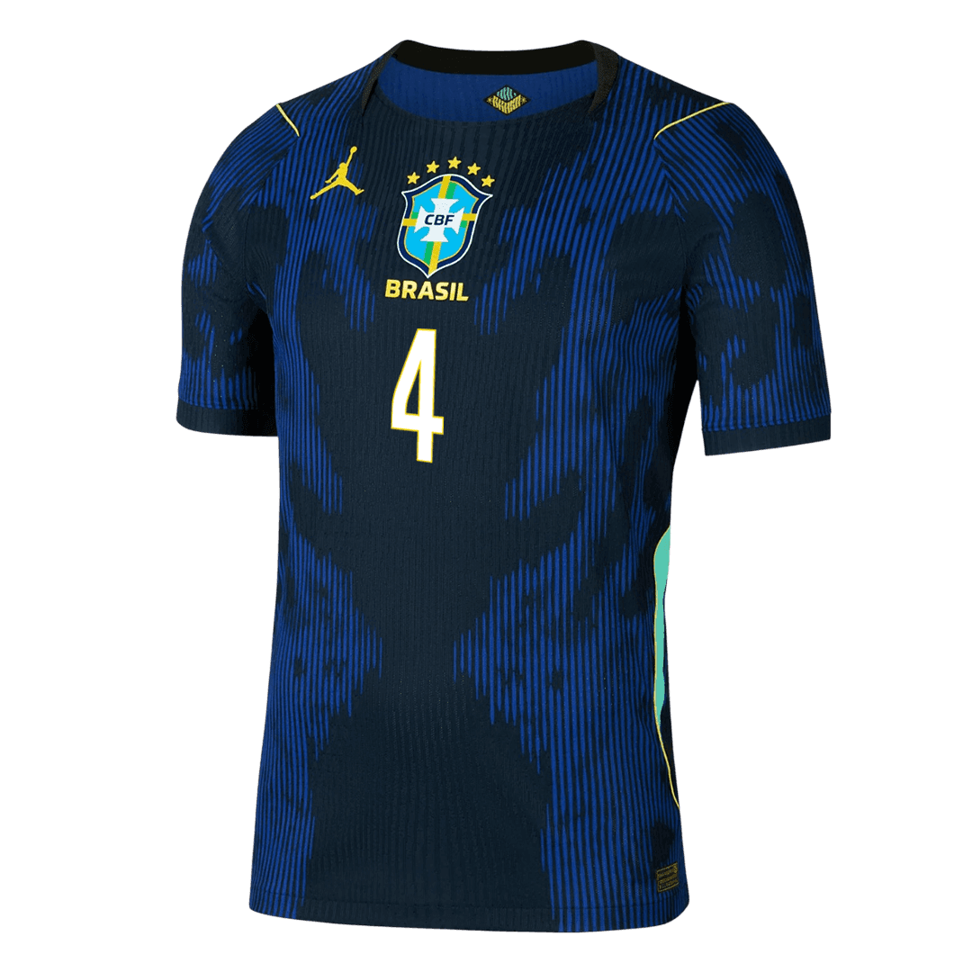 MARQUINHOS #4 Player Version Brazil Away Soccer Jersey World Cup 2026 Navy