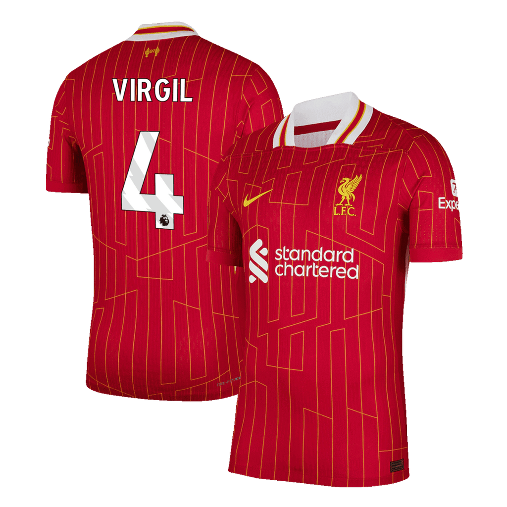 Liverpool VIRGIL #4 Home Soccer Jersey Authentic 2024/25 - Football Shirt | SmartJerseys | Official Quality