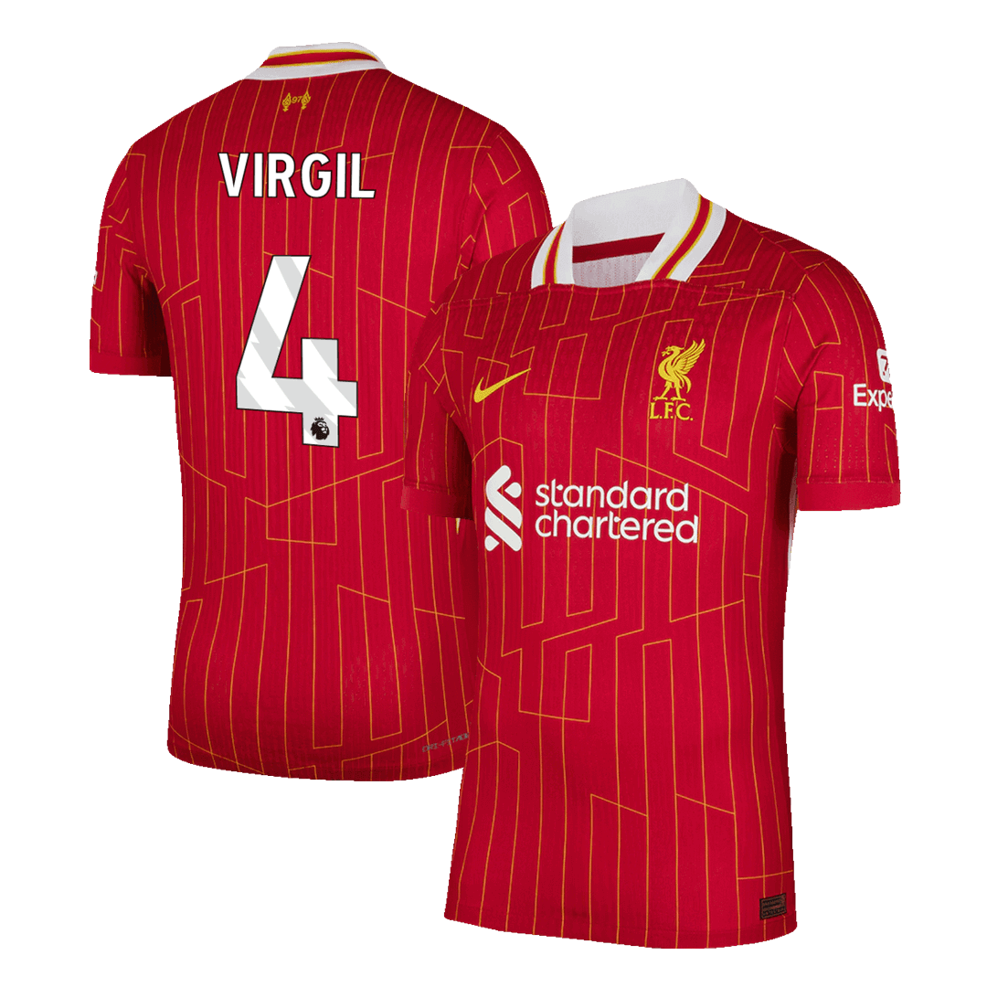 Liverpool VIRGIL #4 Home Soccer Jersey Authentic 2024/25 - Football Shirt | SmartJerseys | Official Quality