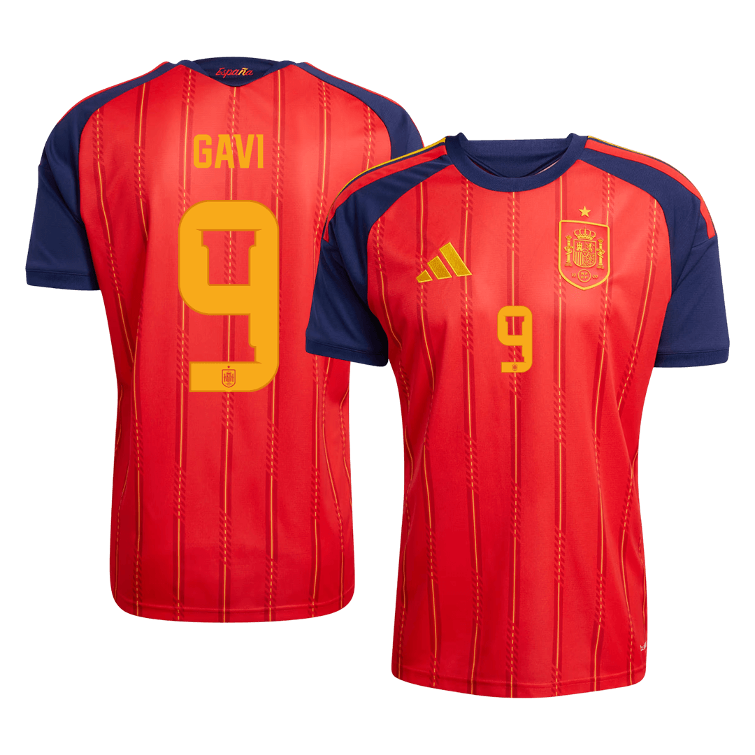 GAVI #9 Spain Home Soccer Jersey World Cup 2026 Red